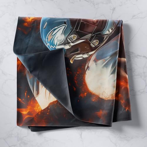 Castle Fairy Football Tapestry Rugby Player Tapestries Art Home Decoration Bedroom Decor Living Room Door 3D Sport Gaming Tapestry Wall Hanging Burning Football Wall Hangings Art（70.9 * 92.5） - color: Black Orange, size: 92.5"L x 70.9"W
