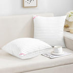EIUE Throw Pillow Inserts, Machine Washable Pillows,Premium Polyester Fiber Fill for Sofa Bed & Decorative Cushions (White, 18x18inch) - size: 18x18inch