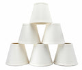 Small Lamp Shade Set of 6 Chandelier Shades 3" X 6" X 5" White Linen Lampshade Clip-On Bulb - color: White