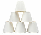 Small Lamp Shade Set of 6 Chandelier Shades 3" X 6" X 5" White Linen Lampshade Clip-On Bulb - color: White