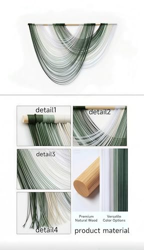 Large Macrame Wall Hanging Macrame Wall Decor Tapestry For Headboard Bedroom Livingroom Boho Fiber Home Art (Green-A) - color: Green-A