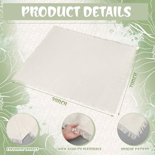 Beeveer 91 x 71 Extra Large Outdoor Boho Picnic Blanket with Sage Green Table Runner, 6 Throw Pillow Covers 6 Napkins Woven Cotton Yarn Oversize Beach Blanket Washable Picnic Camp Wedding - color: Sage Green