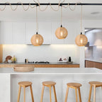 3 Lights Plug in Pendant Light with Cord On/Off Switch Rattan Hanging Lamp with 22ft Hand Woven Wicker Plug in Chandelier Boho Hanging Lights Fixture for Bedroom Kitchen Hallway Foyer - size: Plug 3 Lights Round