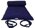 Twin Size Traditional Japanese Floor Futon Mattresses, Tatami Foldable Cushion Mats, Yoga, Meditaion 80 x 39 x 3 (Navy) - color: Navy
