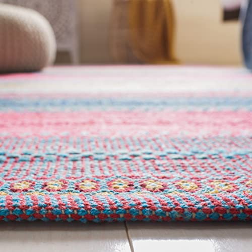 SAFAVIEH Montauk Collection Runner Rug - 2'3" x 9', Red & Blue, Handmade Flat Weave Boho Stripe Cotton, Ideal for High Traffic Areas in Living Room, Bedroom (MTK851Q) - color: Red/Blue, size: 2'3" x 9' (Runner)