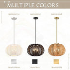 17.7 Inch Rattan Pendant Light Black Hemp Rope Rattan Light Fixture Woven Pendant Wicker Chandelier 3-Light Boho Chandelier for Foyer - color: 17.7" Black