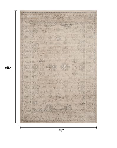 SAFAVIEH Vintage Collection Accent Rug - 4' x 5'7", Creme, Oriental Traditional Distressed Design, Non-Shedding & Easy Care, Ideal for High Traffic Areas in Entryway, Living Room, Bedroom (VTG430C)