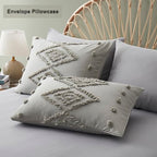 Oli Anderson Tufted Duvet Cover King Size, Soft and Lightweight Duvet Covers Set for All Seasons, 3 Pieces Boho Embroidery Shabby Chic Bedding Set (Light Grey, King, 104''x90'') - color: Light Grey, size: King(104"×90")