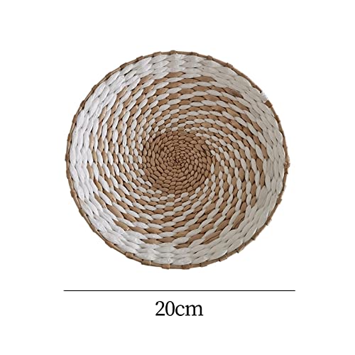 Duiaynke Woven Decor, Hanging Baskets Unique Tapestry for Hallway Bedroom Living Room Home Decorations (White 20cm) - color: White 20cm