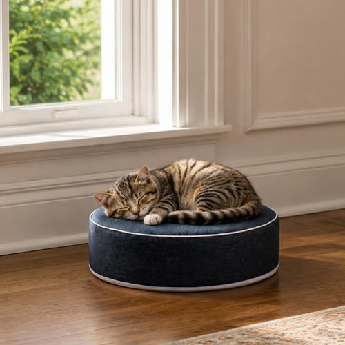 Round Floor Cushions - 20" x 6" Indoor-Outdoor Flexible Seating for Home Decor, Picnics, Yoga Studios & Meditation Spaces Modern Foam-Filled Meditation Cushion (1, Navy Blue, 20x20x6 Inches) - color: Navy Blue