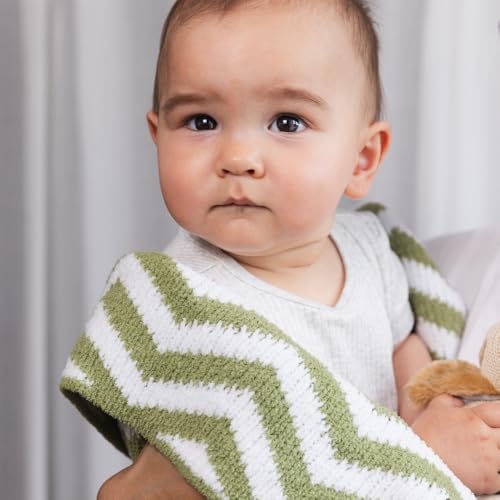 Living Textiles Sage Chevron Chenille Soft Baby Blanket Knitted Reversible Premium Cozy Fabric for Best Comfort -Infant,Toddler,Newborn,Swaddle,Nursery,Boy,Girl,Unisex,Throw,Crib,Stroller,Gift 40x30in - color: Sage Chevron