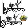 2-Pack 10 Inch Aesthetic Plant Hangers Outdoor – Metal Hanging Plant Bracket with Beautiful Hummingbird Pattern – Heavy Duty Plant Hooks for Hanging Plants, Bird Feeder, Wind Chime, Lantern - color: 2-Pack