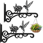 2-Pack 10 Inch Aesthetic Plant Hangers Outdoor – Metal Hanging Plant Bracket with Beautiful Hummingbird Pattern – Heavy Duty Plant Hooks for Hanging Plants, Bird Feeder, Wind Chime, Lantern - color: 2-Pack