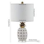 SAFAVIEH Lighting Collection Sonny Pineapple White 24-inch Bedroom Living Room Home Office Desk Nightstand Table Lamp (LED Bulb Included)