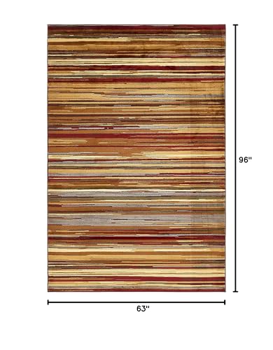 Unique Loom Barista Collection Area Rug - Icatu (5' 1" x 8' Rectangle Beige/Brown) - size: 5'1" x 8' (Rectangular)