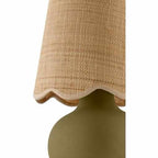 Benton Ceramic Table Lamp with Fabric Shade – 13" Bedside Accent Lamp for Bedroom, Living Room & Nightstand (Taupe) - color: Taupe