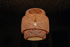 Frontsea Rattan Pendant Lighting for Kitchen | Bamboo Lampshade Handmade Weave Lighting | Wooden Boho Decor | Modern Hanging Ceiling Light Fixture (16inch)
