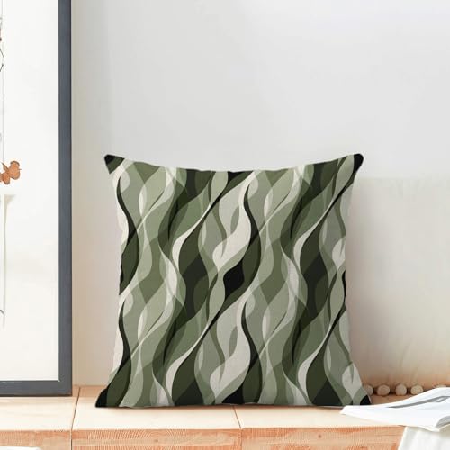 Boho Pillow Covers 18x18 Sage Green Abstract Stripes Throw Pillow Cover Bohemian Modern Aesthetic Decorative Pillowcase Farmhouse Linen Decor Cushion Case For Home Sofa Couch Outdoor Decoration - color: Abstract-sage Green, size: 18" x 18" (Pack of 2)