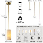 YUYI Alabaster Pendant Light for Kitchen Island, H-9.5in Modern Brass Hanging Light Fixture with Natural Alabaster Stone Shade, Adjustable Pendant Lighting Over Sink, Dining, Bar, Counter - color: 1-Gold, size: 1 Pack