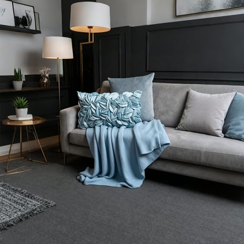 KINGROSE Handmade 3D Floral Accent Throw Pillow Case Soft Pillow Cover Gorgeous Cushion Cover for Sofa Couch Bed Home Decor 12 x 20 Inches Velvet Light Blue - color: Light Blue - Velvet