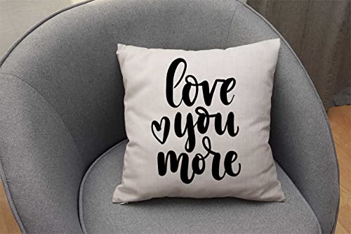 Nphuriy Love You More Decorative Throw Pillow Covers 16x16 Inches Cotton Linen Cushion Cover for Home Couch Sofa Bench Decor - color: Multi 43