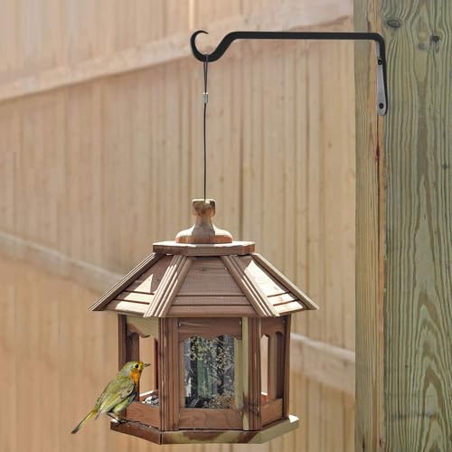AILIN YELOKIE 12inch Plant Hanger, Sturdy Hanging Plant Hangers Outdoor, Bird Feeder Hanger for Bird Feeders, Planters, Lanterns, Wind Chimes Indoor Outdoor, Upgrade Black - color: Black, size: 12in-1-Black