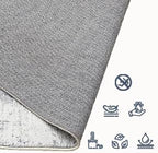 Area Rug 9×12, Large Vintage Boho Rug,Ultra-Soft Low Pile, Washable, Non Slip,Stain Resistant, Printed Carpet for Living Room Bedrooms Playroom Office Kitchen, Gold/Grey