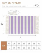 Purple Stripes Kitchen Runner Rug 2'x4', Washable Woven Cotton Area Rug with Tassels Bathroom Hallway Rug, Farmhouse White Simple Vertical Striped Entryway Bedroom Rug Non Slip Throw Rug Carpet - color: Purple, size: 2 x 4 ft