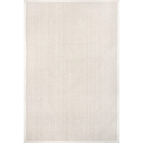 Rugs USA Patricia Ivory, 6' x 9', Solid, Jute & Wool, Soft and Textured, High Traffic, Stain Resistant, Easy Clean, Durable Area Rug for Bedroom, Living Room, Dining Space, Den, Foyer, Entryway - size: 6' x 9' (Rectangular)