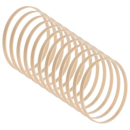 M METERXITY 12 Pack Wooden Bamboo Floral Hoop-7 Inch Craft Wooden Wreath Rings, Apply to DIY Wedding Wreath Decor/Macrame Dreamcatcher/Wall Hanging Crafts (Wooden) - size: 7 Inch