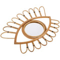 TOYANDONA Rattan Wall Mirror Decorative Woven Vanity Mirror 48x39cm Handwoven Boho Style for Bedroom Entryway Home Décor
