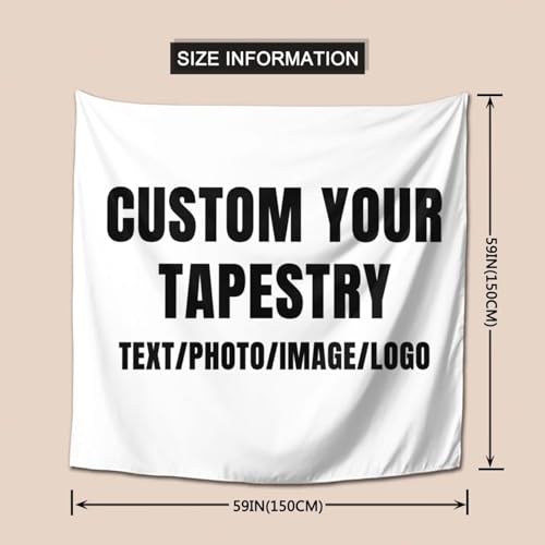Personalized Tapestry Custom Tapestry Upload Images Banners and Signs Customize For Bedroom Tapestrys Decor Living Room Home - size: 59"L x 59"W