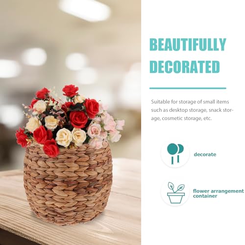 Healeved 10inch Seagrass Plant Basket Indoor Planter Basket Sundries Storage Woven Seagrass Wicker Planter Flower Pot