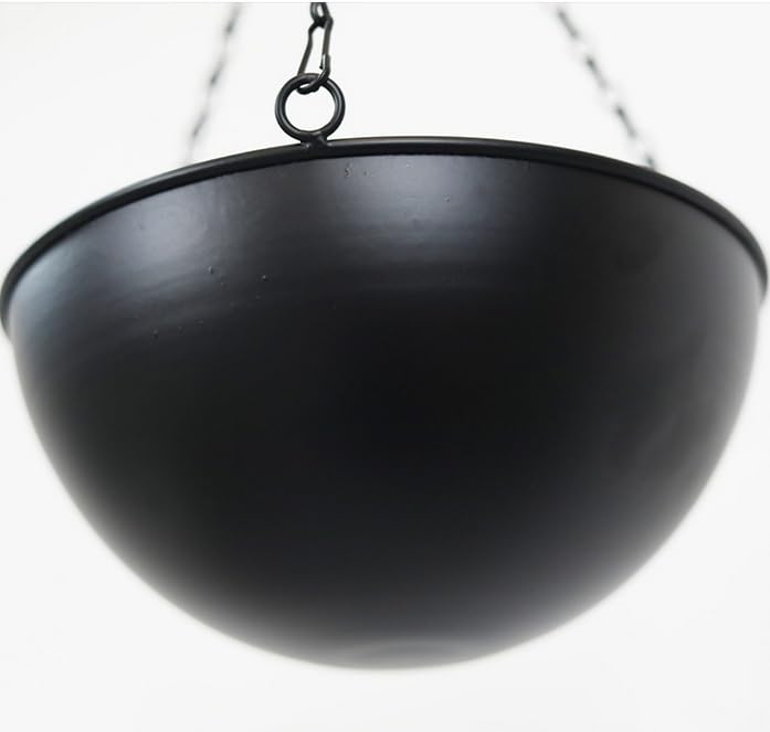 Set of 1 Metal Hanging Planters for Indoor Outdoor Plants,Round Hanging Baskets Large Flower Pots with Chain,Basket for Plant No Holes,Modern Storage Baskets for Garden Home Porch Decor (Black-7") - color: Black-7"