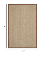 SAFAVIEH Area Rug 2x3 - Natural Fiber Collection - Natural & Brown, Seagrass, Herringbone Pattern with Border (NF115B) - color: Natural/Brown, size: 2' x 3' (Rectangular)