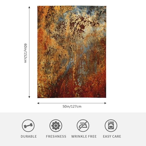 HGOD DESIGNS Brown Rust Colorful Metal Rusty Steel Iron Structure Blanket Throw Blanket Soft Comfortable for Sofa Chair Bed Office 50" x60 - color: Brown Rust, size: 50x60 inch