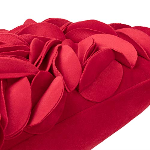 KINGROSE Handmade 3D Flower Throw Pillow Cover Decorative Cushion Cover Soft Pillow Case Sham for Sofa Couch Bed Living Room Home 12 X 20 Inches Velvet Christmas Red - color: Red - Velvet