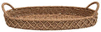 Creative Co-Op Decorative Oval Woven Seagrass Tray with Handles - size: 32" x 13" x 7"