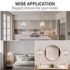 TISLYCO Crystal Pendant Lights - Kitchen Island Lighting, Mini Crystal Chandelier for Living Room, Dining Room, Hallway, Bar - 2 Pack - Silver - color: 7.8"x6.3"-2*Silver pendant light