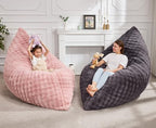 Hobestluk 3 in 1 Bean Bag Chair Giant Bean Bag Chairs for Adults with Bubble Cover Convertible Bean Bag Floor Cushion with Machine Washable Cover for Living Room (Bubble Dark Grey) - color: Shadow Grey