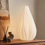 RONDURE 12.5" Modern Ceramic Table Lamp, Fully Dimmable Bedside Lamp for Bedroom Living Room Nightstand, White Translucent Ceramic Shade, Warm Ambient Decorative Corded Lighting, Bulb Included - style: Flora