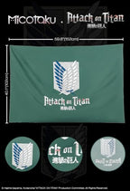 Micotaku Attack on Titan Scouting Legion Tapestry 40x60 Inch - Official Licensed Polyester/Cotton Anime Wall Decor, Green
