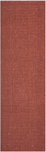 SAFAVIEH Natural Fiber Collection Runner Rug - 2'6" x 10', Rust, Handmade Jute, Farmhouse Style, Chunky Textured Thick Pile (NF447C) - color: Rust, size: 2'6" x 10' (Runner)