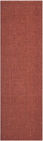 SAFAVIEH Natural Fiber Collection Runner Rug - 2'6" x 6', Rust, Handmade Jute, Farmhouse Style, Chunky Textured Thick Pile (NF447C) - color: Rust, size: 2'6" x 6' (Runner)