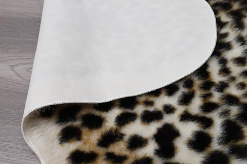 Huichenxing2021FURSTORE Faux Cheetah Area Rug Animals Printed Hide Mats Leopard Faux Hide Area Rug 5.2ft x 6.5ft / 63 x 78.7inch / 160 x 200cm - color: Multi Leopard 78.7"l X 63" W