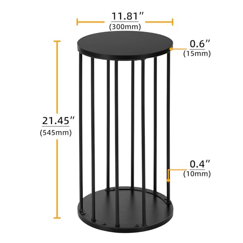 Plant Stand Indoor,small plant stool,Flower Pot Corner stand holder,Mid Century Heavy Duty Metal Tall Home Decor,Modern Round End Table,Small Rustic Display Stand for Living Room,Bedroom(Black,21In) - color: 55cm black