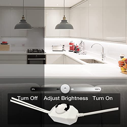 DAYBETTER White LED Strip Light, 100 ft Dimmable Strip, 6500K 24V Lighting Strips, 1800 LEDs 2835 Tape Lights for Bedroom, Kitchen, Mirror, Home Decoration(2 Rolls of 50 ft) - color: Daylight White, size: 100FT