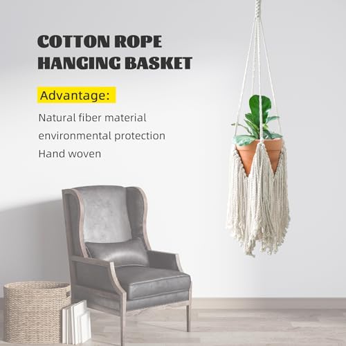 Modern Minimalist Bohemian Style Hanging Planters Plant Net Pocket Hand Woven Hanging Basket Holder Tapestry Flower Basket with Exquisite Tassel Indoor Balcony Decoration (Tassel) - size: Tassel