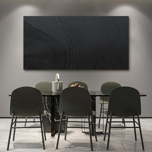 Canvas Wall Art Decor Modern Textured Wall Art Decor Canvas Art Wall Decor Black Silence Wall Painting Decorations Artwork Wall Art Prints for Room Living Room Bedroom Office Decor 24"X48" - color: Black, size: 48"L x 24"W