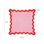Tov Furniture Scalloped Edge Rust and Pink Linen Throw Pillow - color: Rust, Pink